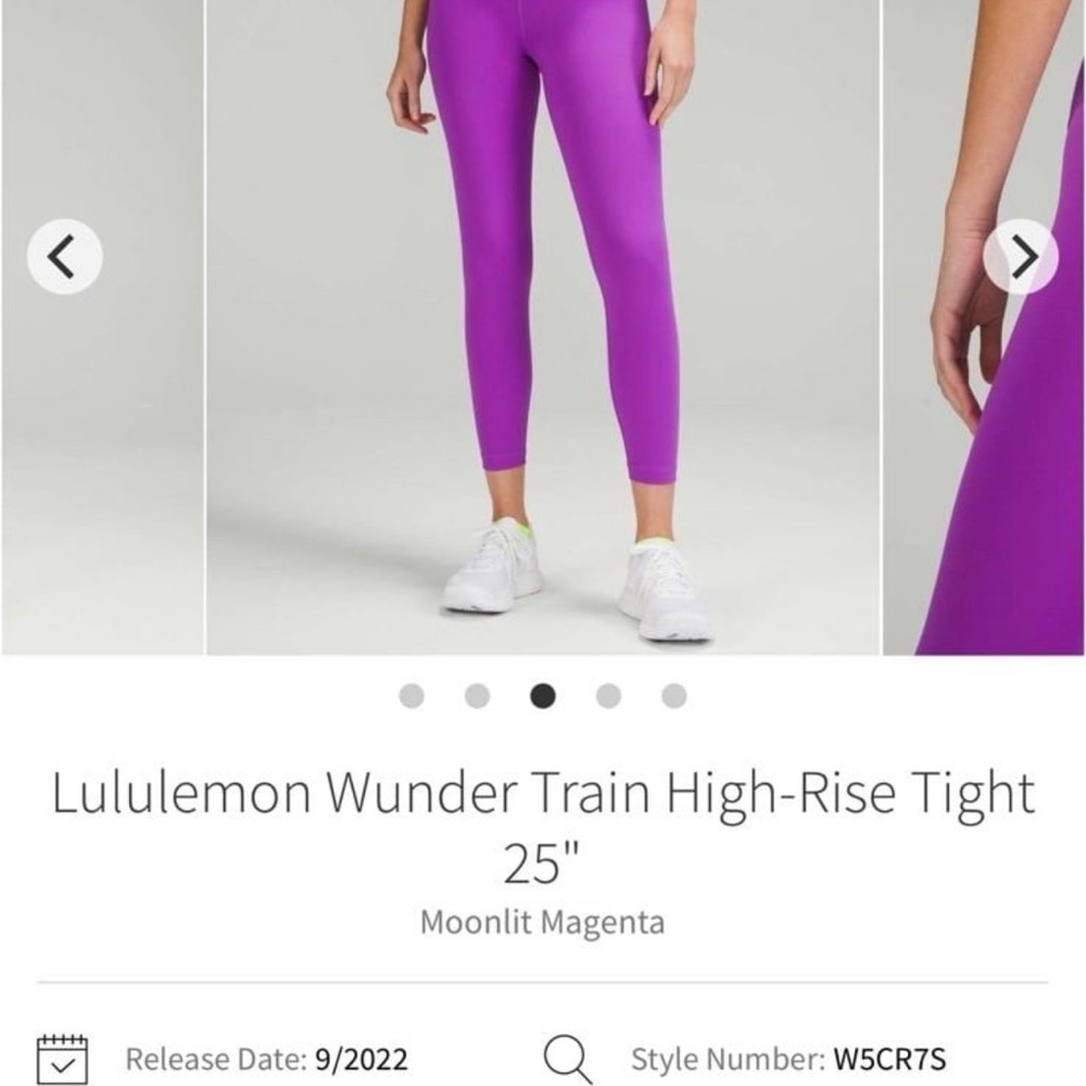 lululemon athletica Women's Wunder Train High-Rise Leggings in Moonlit Magenta